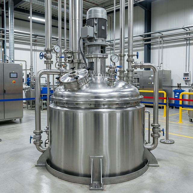 Stainless steel industrial reaction vessel and process equipment